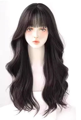 Korean Style Lolita Black Cosplay Wavy Wig