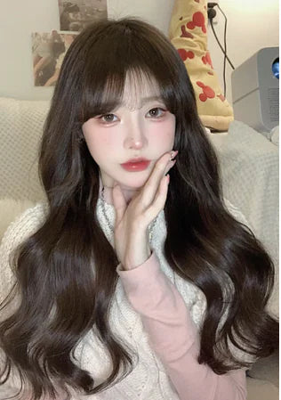 Korean Style Lolita Black Cosplay Wavy Wig
